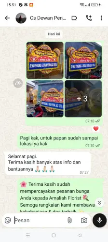 Testimonial Papan Bunga Pernikahan podomoro park bandung